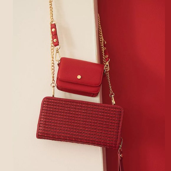 NEW Mali + Lili Card Case Crossbody Mini Bag - Red - Picture 1 of 5